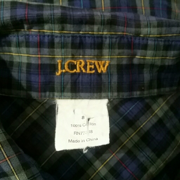 🌻J. Crew  Plaid Ruffle  Shirt Womens Size 8 - Picture 3 of 7